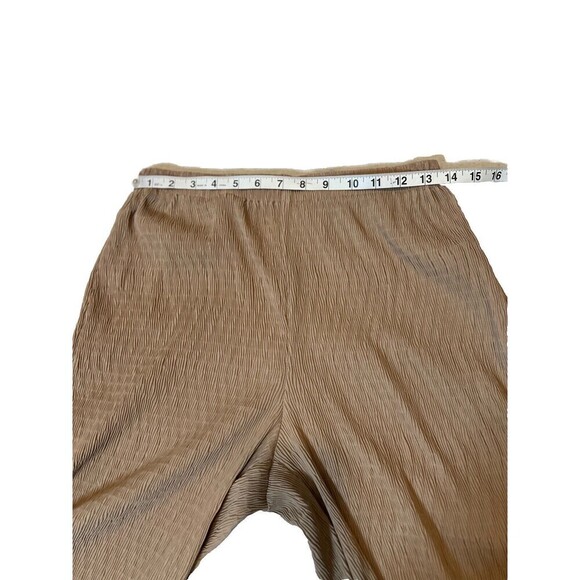 C/Meo Collective Beige Textured Pull On High Waist Wide Leg Trouser Pant Women M - Picture 7 of 10